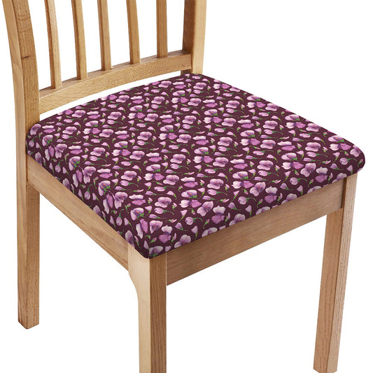 Watercolor Sweet Pea Pattern Print Chair Cushion Cover