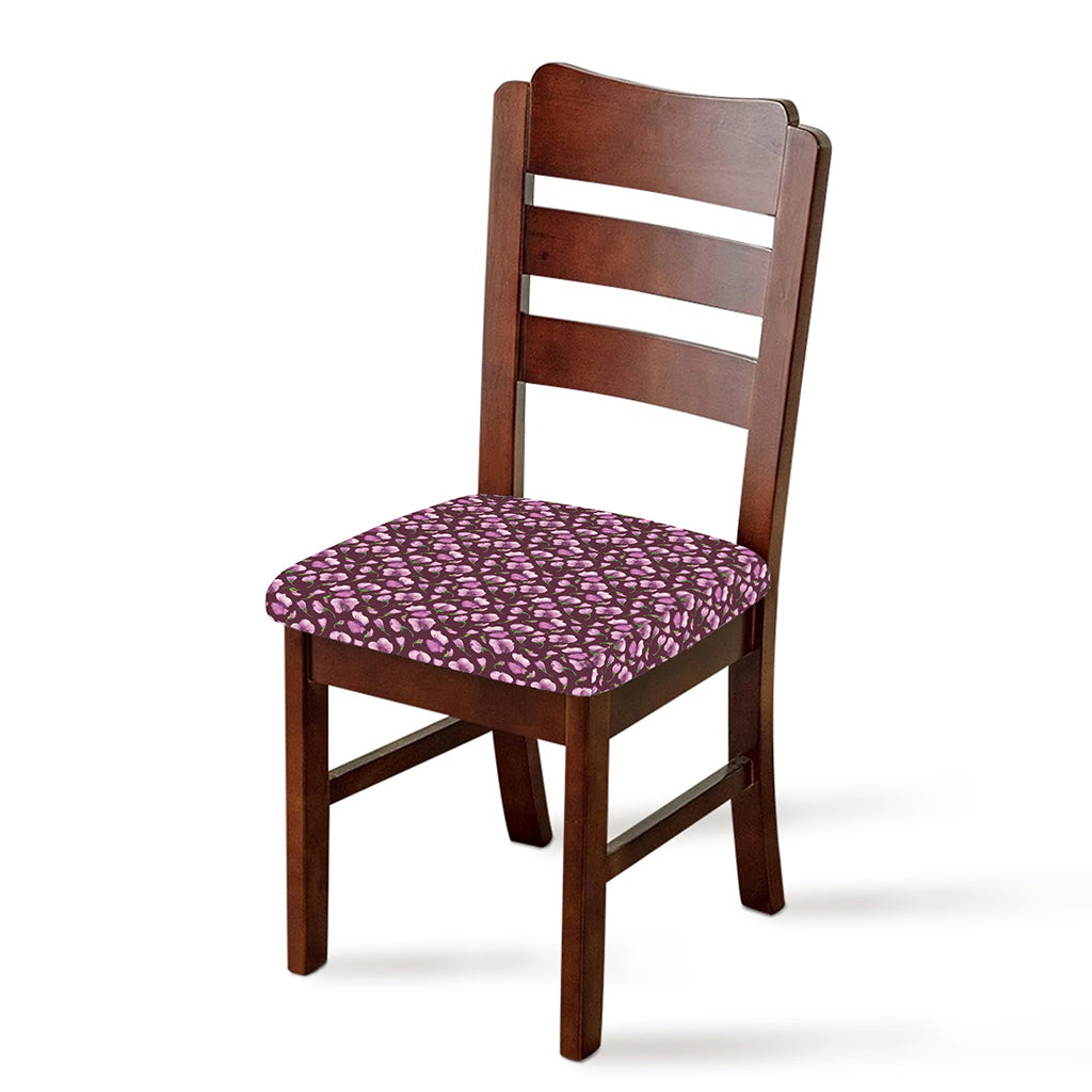 Watercolor Sweet Pea Pattern Print Chair Cushion Cover