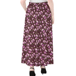 Watercolor Sweet Pea Pattern Print Chiffon Maxi Skirt