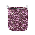 Watercolor Sweet Pea Pattern Print Collapsible Laundry Basket