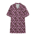 Watercolor Sweet Pea Pattern Print Cotton Hawaiian Shirt