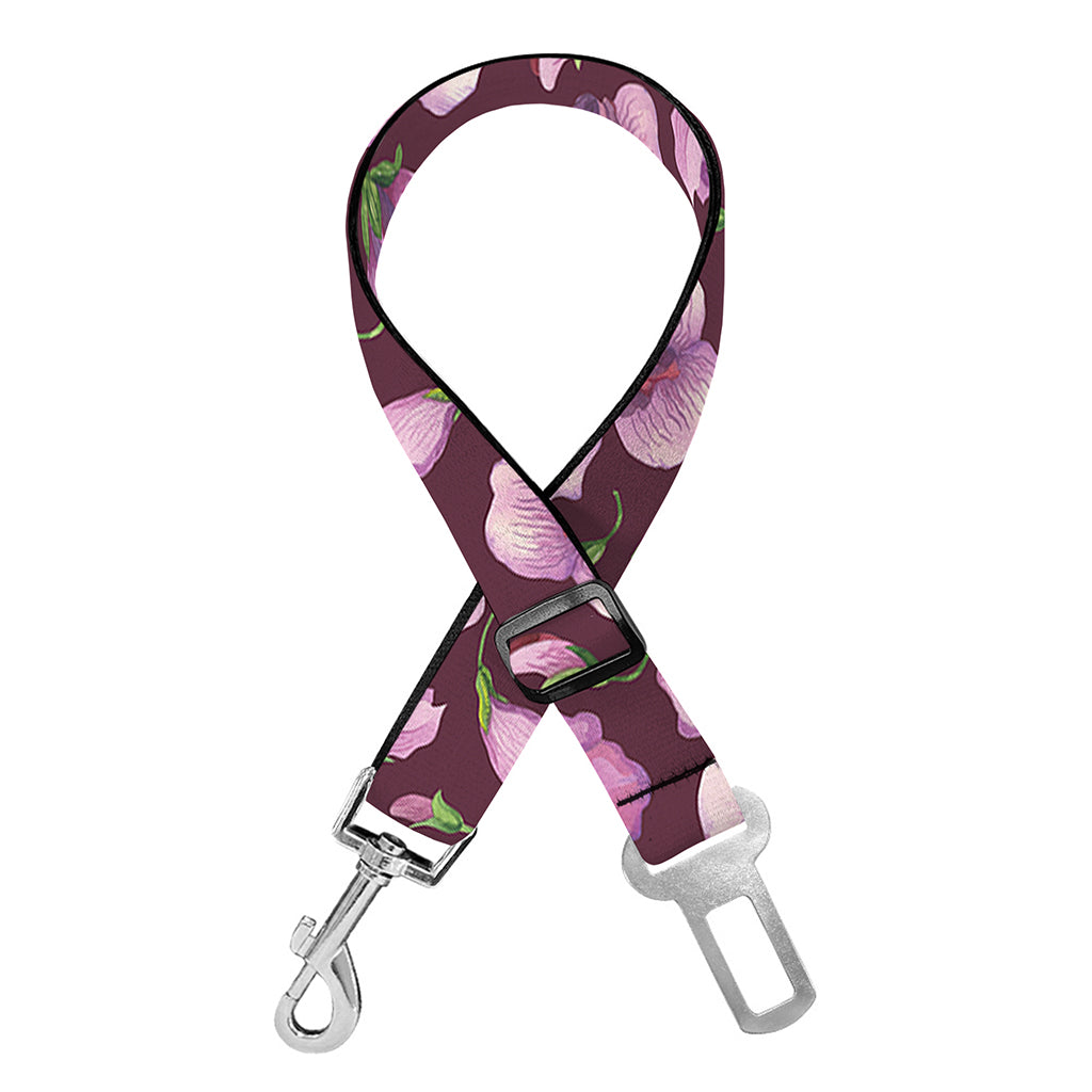 Watercolor Sweet Pea Pattern Print Dog Seat Belt