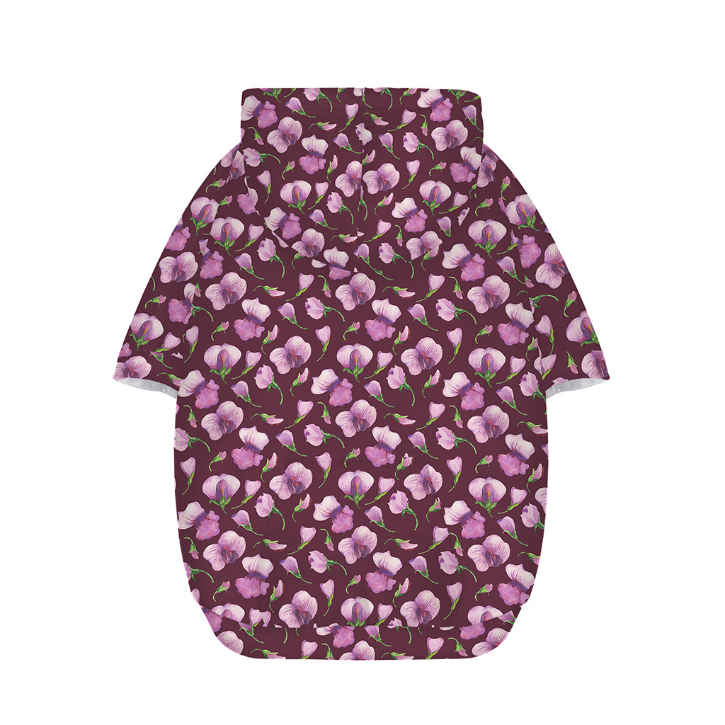 Watercolor Sweet Pea Pattern Print Dog Zip Up Hoodie