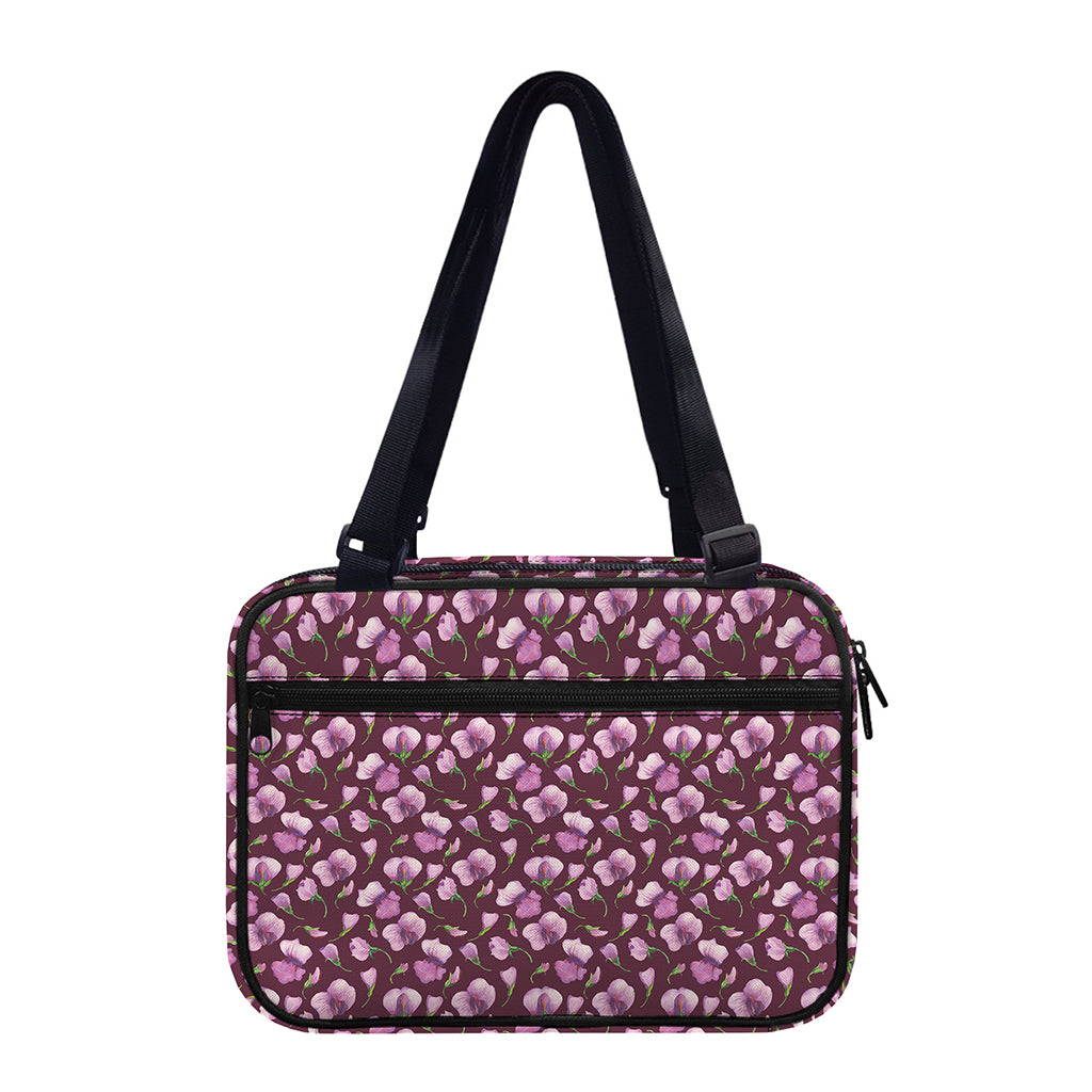 Watercolor Sweet Pea Pattern Print Double Strap Bible Bag