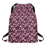 Watercolor Sweet Pea Pattern Print Drawstring Backpack