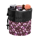 Watercolor Sweet Pea Pattern Print Drawstring Makeup Bag