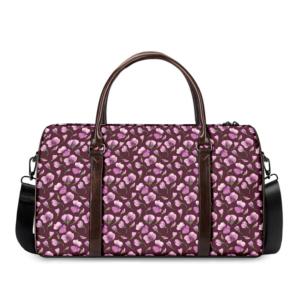 Watercolor Sweet Pea Pattern Print Duffle Bag