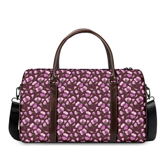Watercolor Sweet Pea Pattern Print Duffle Bag