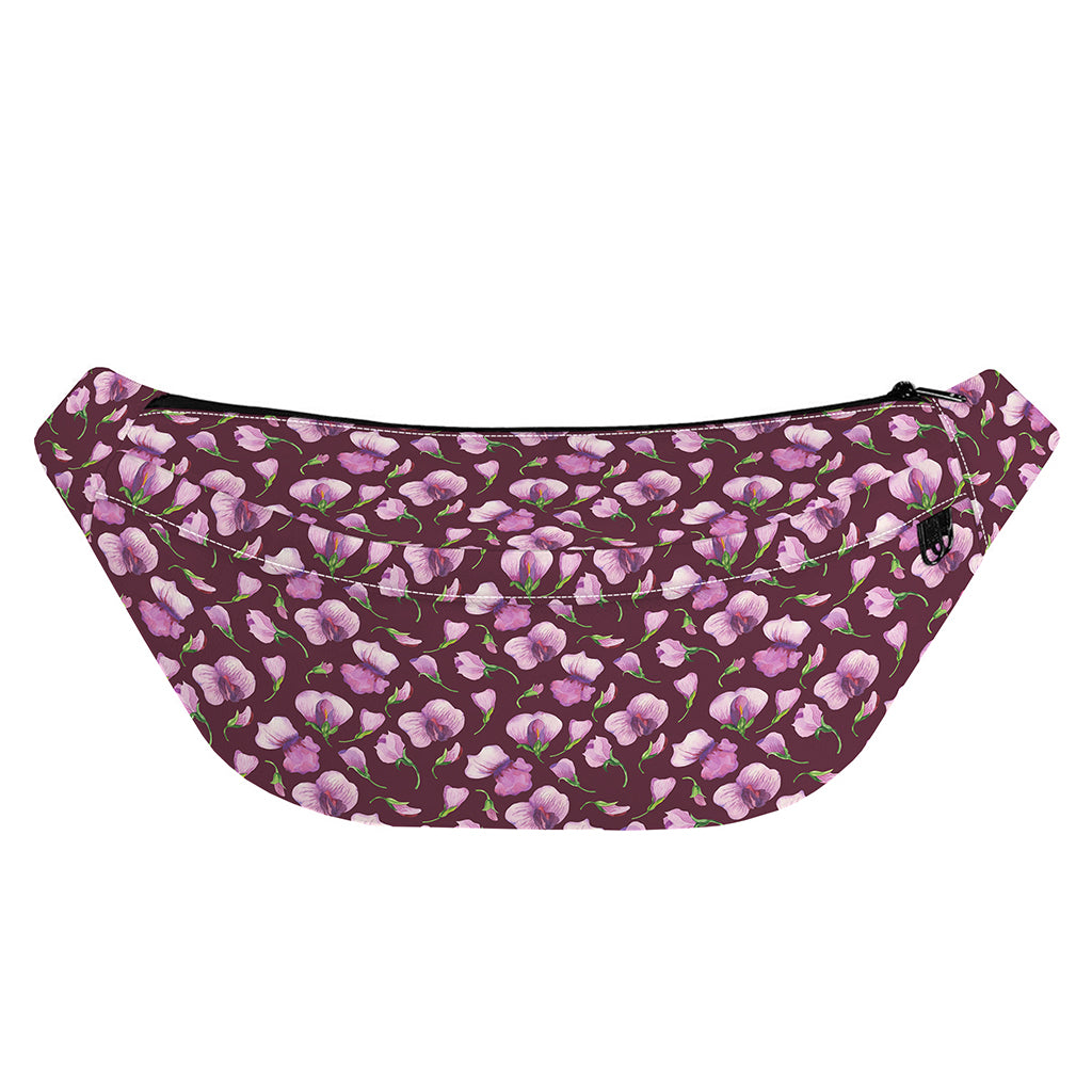Watercolor Sweet Pea Pattern Print Fanny Pack