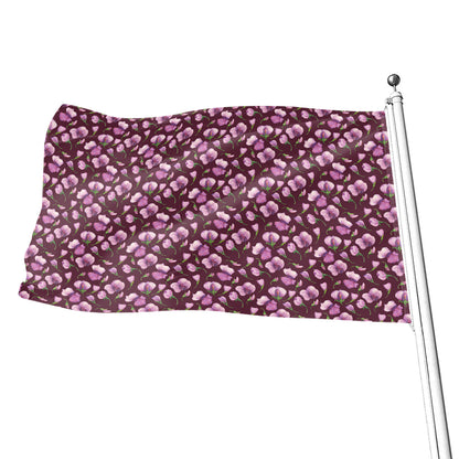 Watercolor Sweet Pea Pattern Print Flag