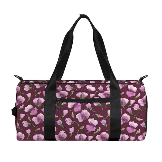 Watercolor Sweet Pea Pattern Print Gym Bag