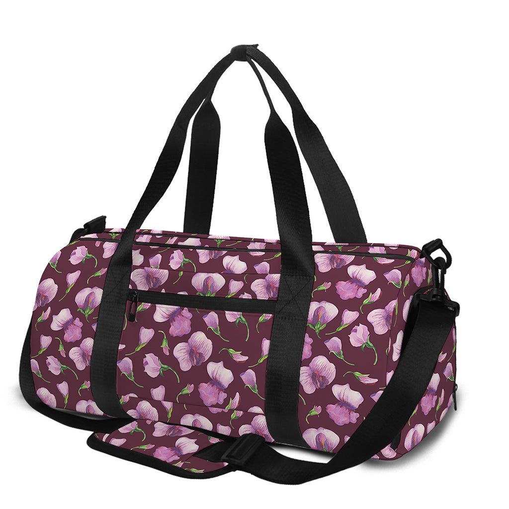 Watercolor Sweet Pea Pattern Print Gym Bag