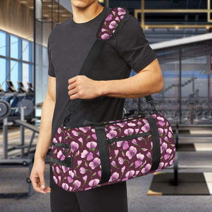 Watercolor Sweet Pea Pattern Print Gym Bag