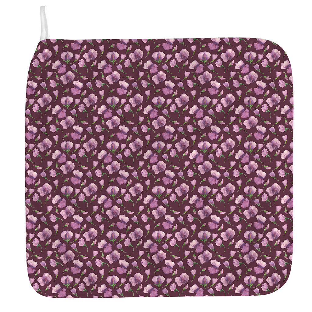 Watercolor Sweet Pea Pattern Print Hand Towel