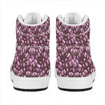 Watercolor Sweet Pea Pattern Print High Top Leather Sneakers