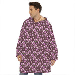 Watercolor Sweet Pea Pattern Print Hoodie Blanket