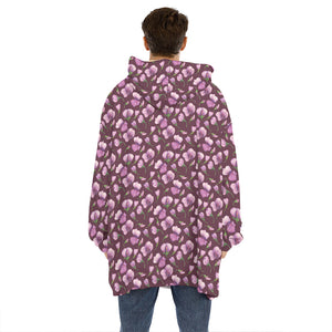 Watercolor Sweet Pea Pattern Print Hoodie Blanket