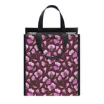 Watercolor Sweet Pea Pattern Print Insulated Lunch Tote