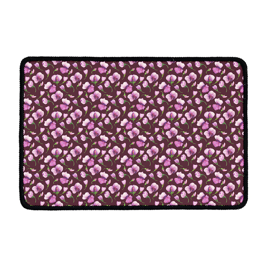 Watercolor Sweet Pea Pattern Print Kitchen Mat