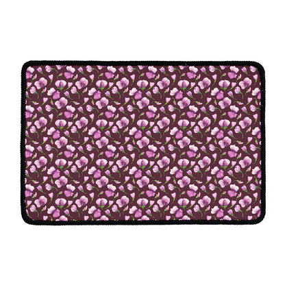 Watercolor Sweet Pea Pattern Print Kitchen Mat