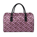 Watercolor Sweet Pea Pattern Print Leather Duffel Bag