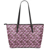 Watercolor Sweet Pea Pattern Print Leather Tote Bag