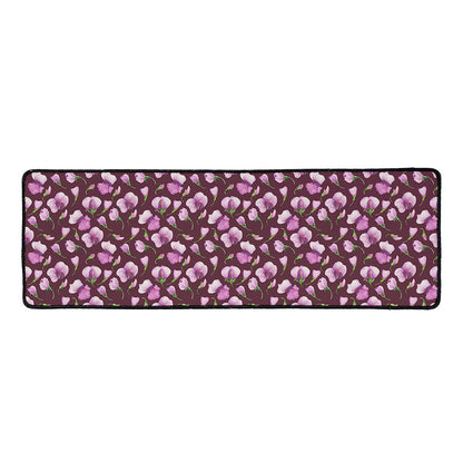 Watercolor Sweet Pea Pattern Print Long Kitchen Mat