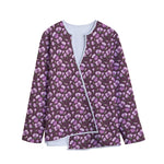 Watercolor Sweet Pea Pattern Print Long Sleeve Short Coat