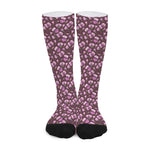 Watercolor Sweet Pea Pattern Print Long Socks