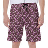 Watercolor Sweet Pea Pattern Print Men's Beach Shorts