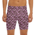 Watercolor Sweet Pea Pattern Print Men's Long Boxer Briefs