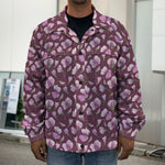 Watercolor Sweet Pea Pattern Print Men's Shirt Jacket