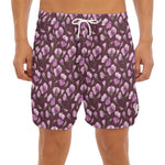 Watercolor Sweet Pea Pattern Print Men's Split Running Shorts