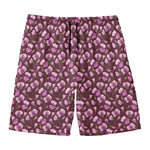Watercolor Sweet Pea Pattern Print Men's Swim Trunks