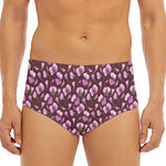 Watercolor Sweet Pea Pattern Print Men's Triangle Swim Briefs