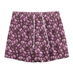Watercolor Sweet Pea Pattern Print Mesh Shorts