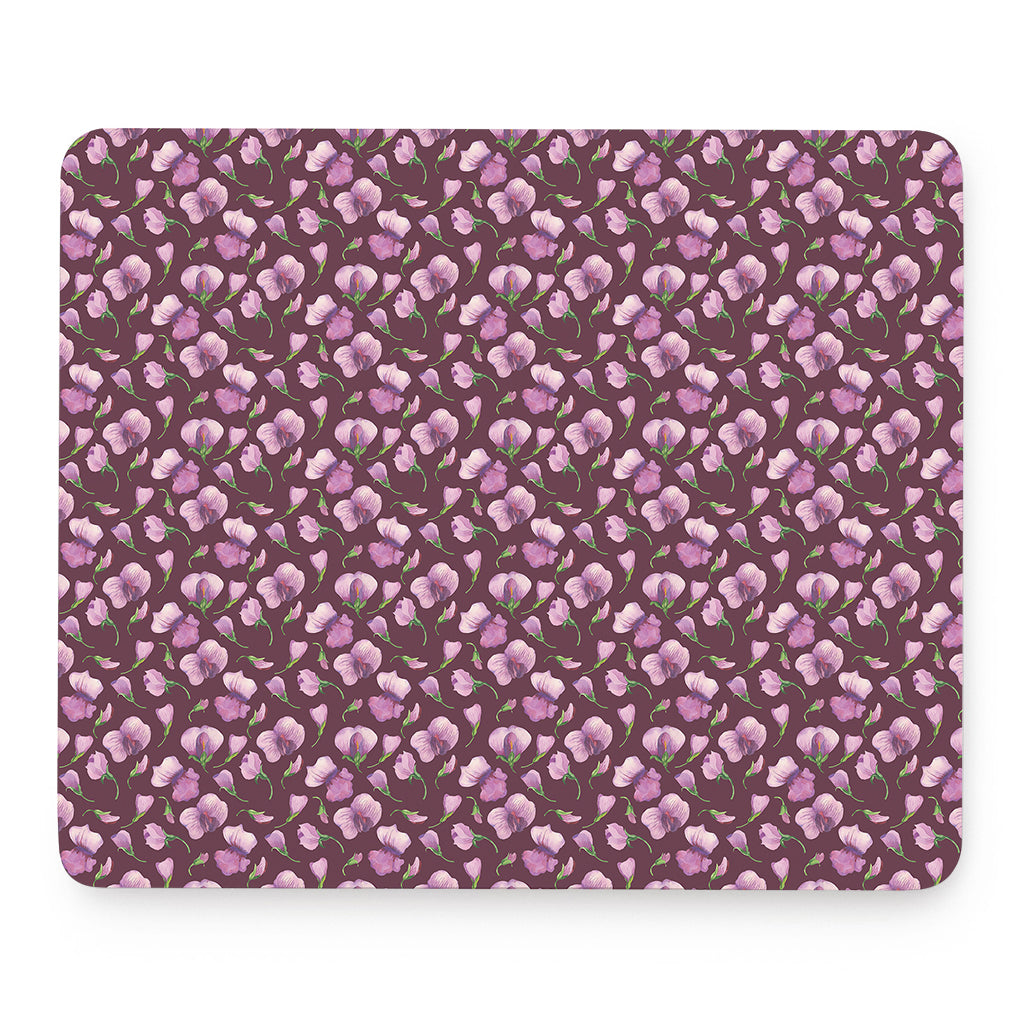 Watercolor Sweet Pea Pattern Print Mouse Pad