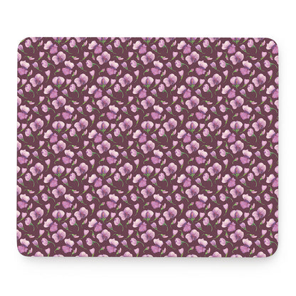 Watercolor Sweet Pea Pattern Print Mouse Pad