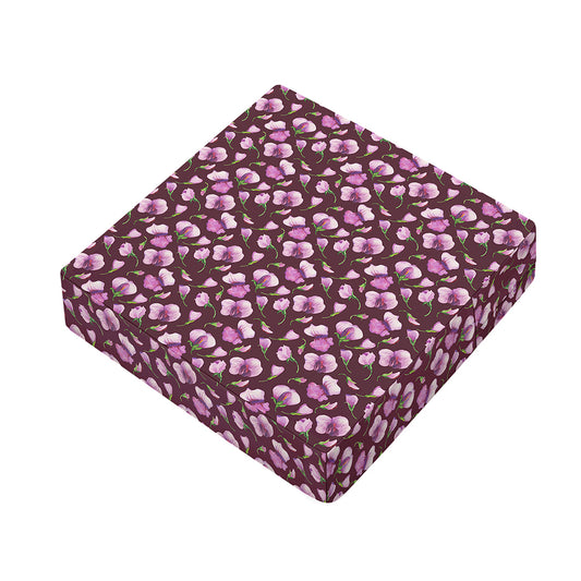 Watercolor Sweet Pea Pattern Print Outdoor Seat Cushion Cover