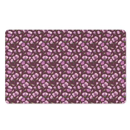 Watercolor Sweet Pea Pattern Print Polyester Doormat