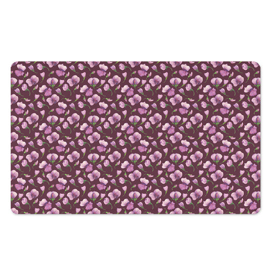 Watercolor Sweet Pea Pattern Print Polyester Doormat
