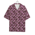 Watercolor Sweet Pea Pattern Print Rayon Hawaiian Shirt