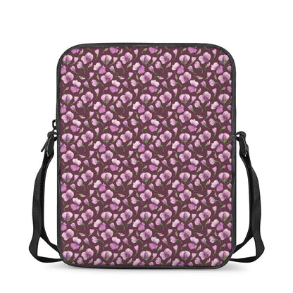Watercolor Sweet Pea Pattern Print Rectangular Crossbody Bag