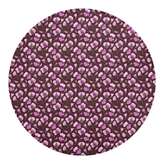 Watercolor Sweet Pea Pattern Print Round Blanket