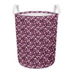 Watercolor Sweet Pea Pattern Print Round Laundry Basket