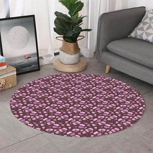 Watercolor Sweet Pea Pattern Print Round Rug