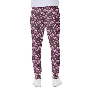 Watercolor Sweet Pea Pattern Print Scuba Joggers