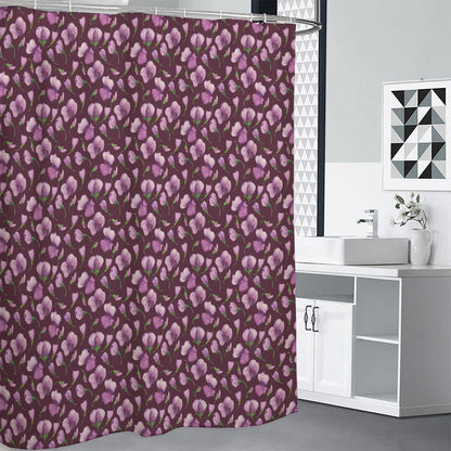 Watercolor Sweet Pea Pattern Print Shower Curtain