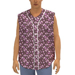 Watercolor Sweet Pea Pattern Print Sleeveless Baseball Jersey