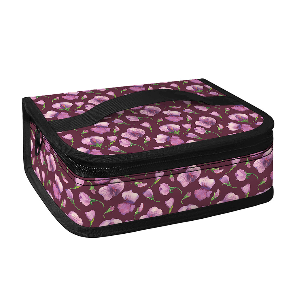 Watercolor Sweet Pea Pattern Print Small Lunch Bag